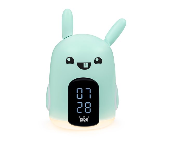 Reloj despertador y luz nocturna RKIDSRABBIT BIGBEN Turquesa