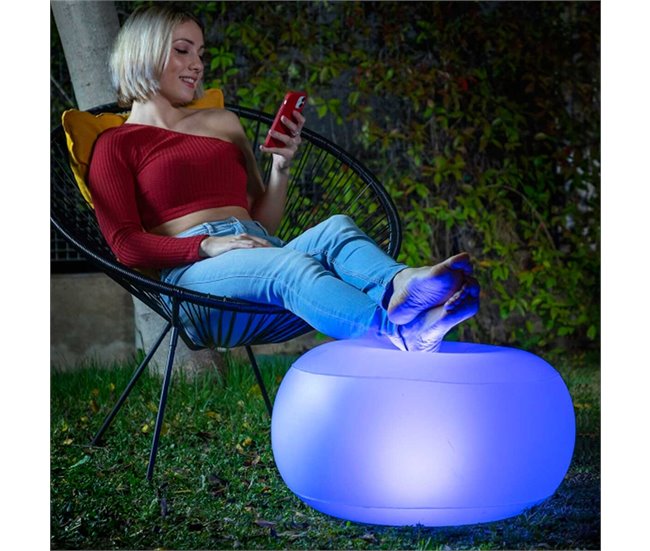 Asiento Hinchable con LED Multicolor y Mando a Distancia Transparente