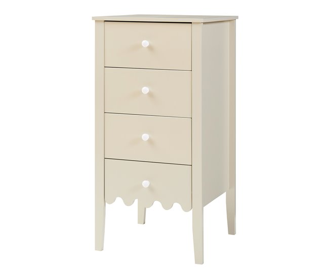 Cajonera Luspoo 4 cajones MDF [en.casa] Blanco