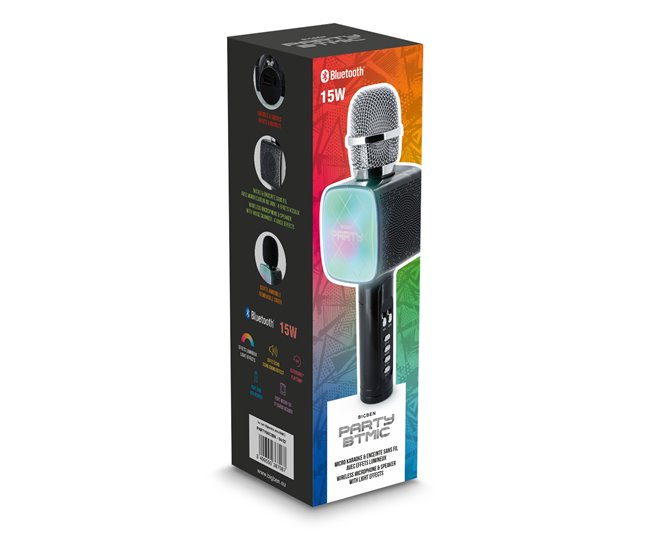 Micrófono karaoke inalámbrico Bluetooth Bigben Negro