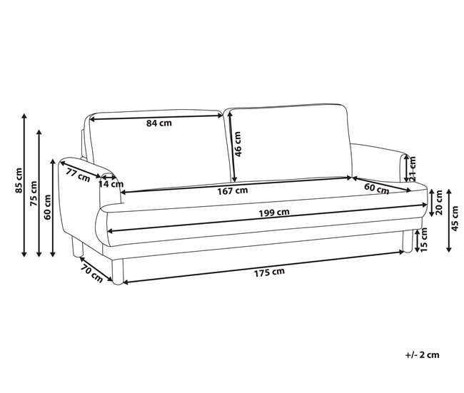 Beliani Sofá de 3 plazas Pana TUVE Verde Oscuro