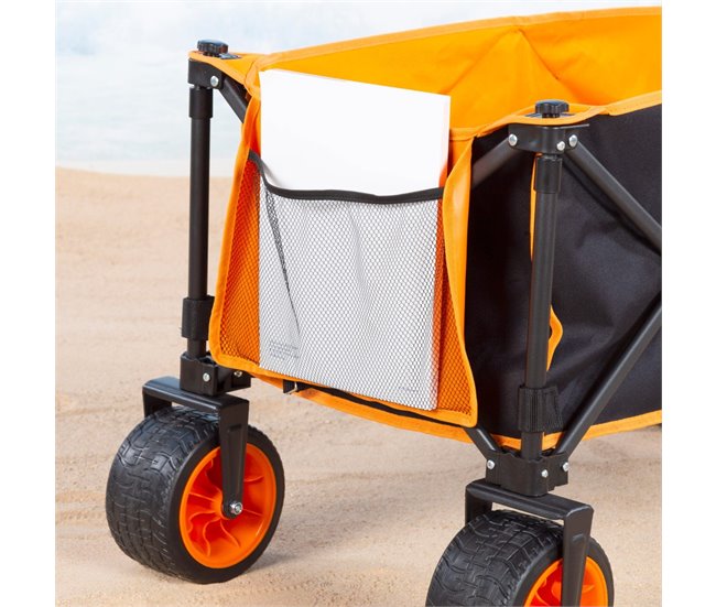 Aktive Carro playa c/ruedas grandes Negro/ Naranja