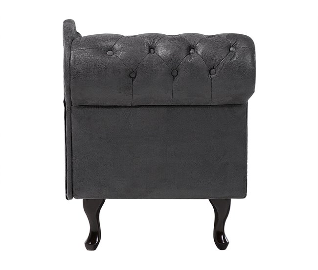 Beliani Chaise longue izquierdo Gamuza sintética NIMES Gris Oscuro