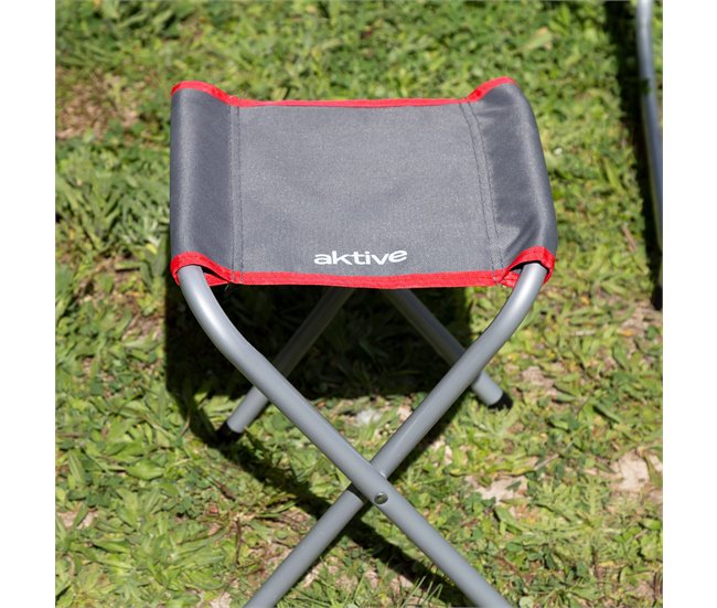 Aktive Mesa plegable regulable aluminio con 4 taburetes Gris