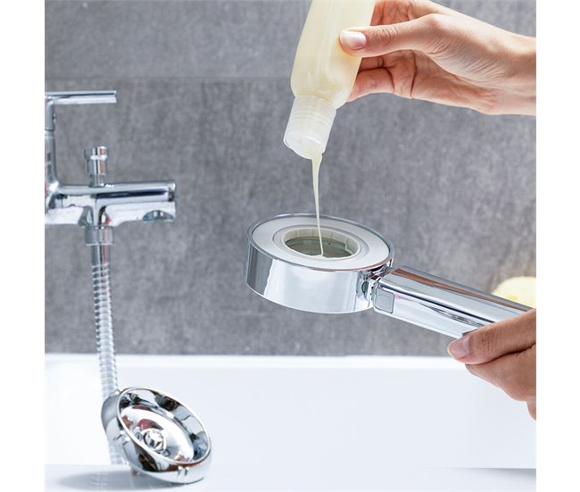 Alcachofa de Ducha Doble con Dispensador 3 en 1 Plateado