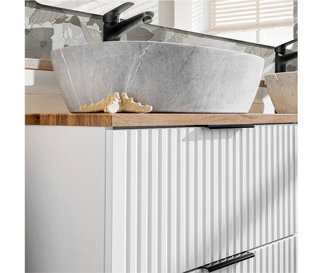 Mueble lavabo individual efecto piedra de Adriel Blanco
