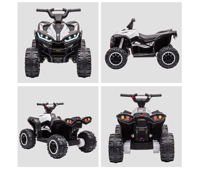Quad Eléctrico Infantil PP, Metal HOMCOM Blanco
