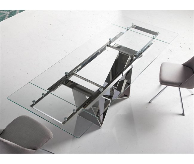ANGEL CERDA Mesa comedor extensible cristal Transparente