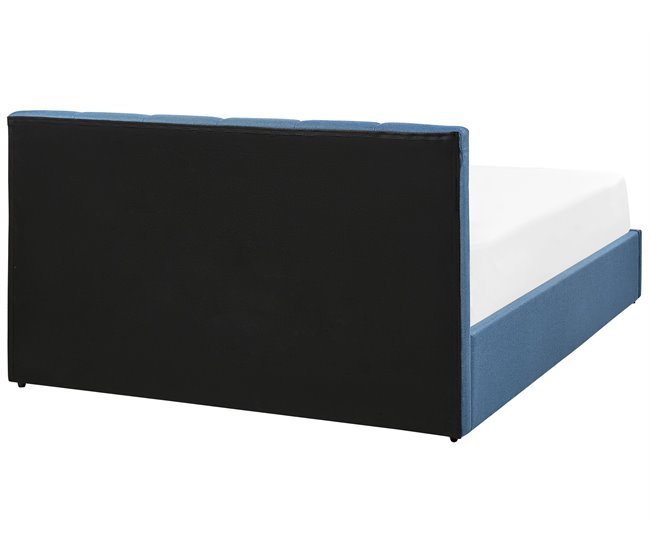 Beliani Cama con somier Poliéster DREUX 151x214 Azul