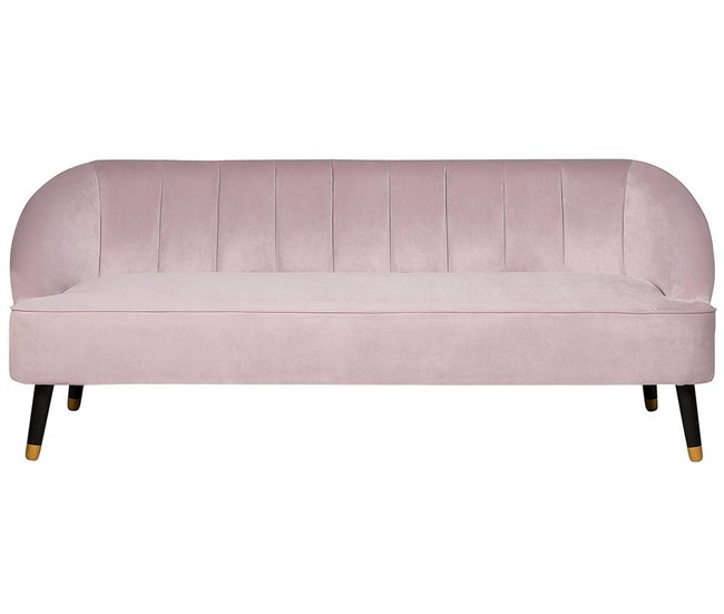 Beliani Sofá de 3 plazas Terciopelo ALSVAG Azul Marino