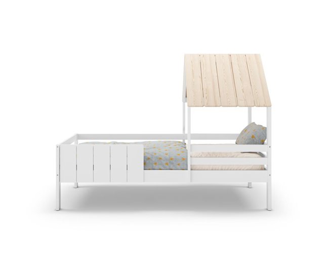 Cama cabaña Koti 201x114 Blanco/ Madera