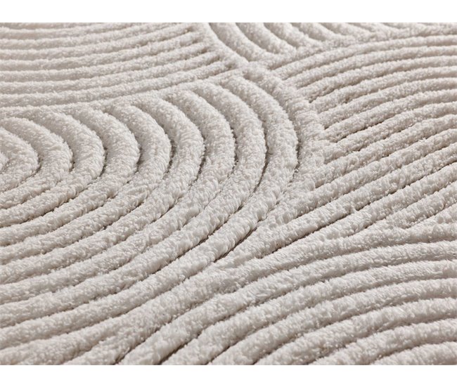 Alfombra lavable geométrica con relieve ESTILO - ATTICGO 80x150 Crema