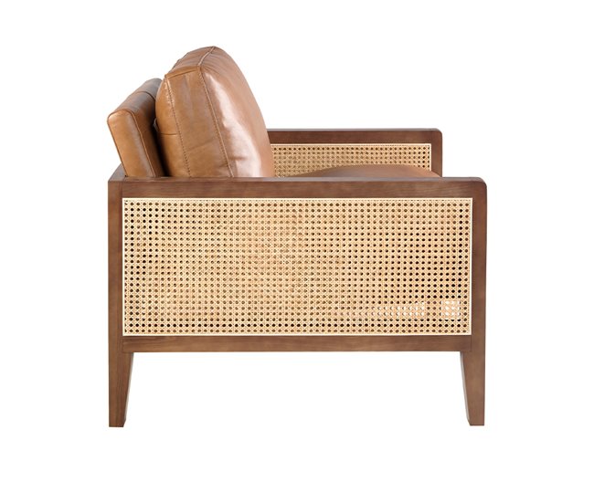 ANGEL CERDA Sillón piel marrón Nogal