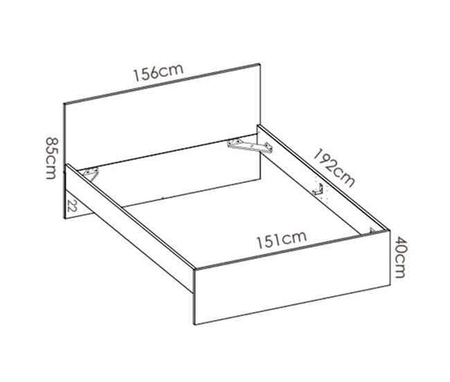 Cama Ely 156x192 Marron