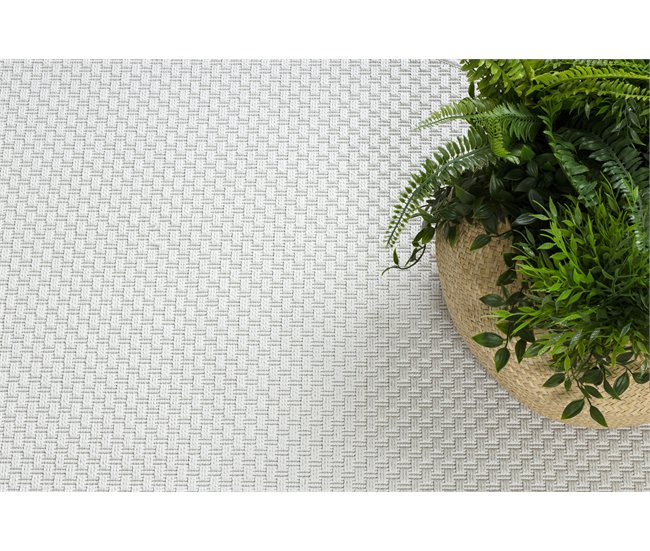 Alfombra MIMO 6272 circulo sisal exterior 200x200 Blanco/ Gris