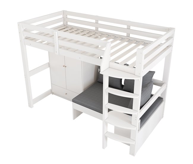 Cama alta para niños Blanco
