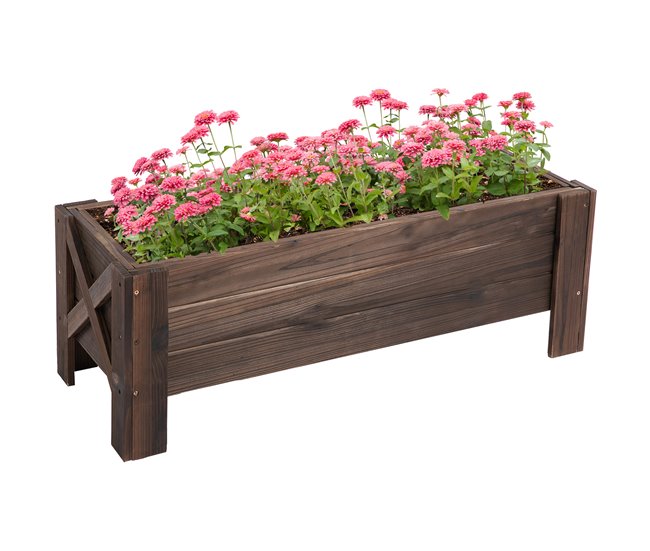 Huerto Urbano Rectangular Madera de Abeto Outsunny Marron