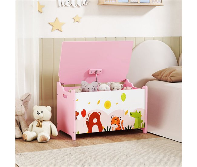 Baúl Juguetes Infantil MDF AIYAPLAY Rosa