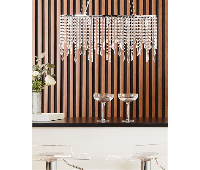 Beliani Lámpara colgante CALVELLE Plateado