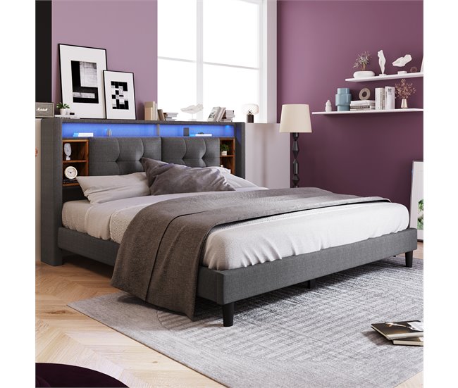 Camas de matrimonio 169x223 Gris