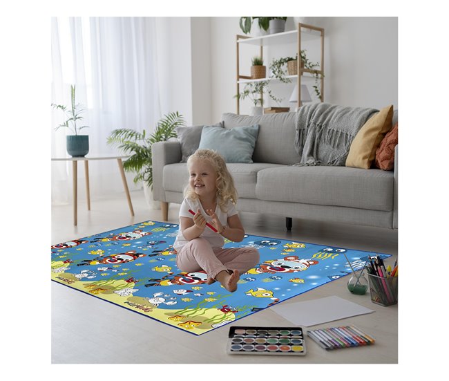 Acomoda Textil – Alfombra Infantil para Colorear Azul