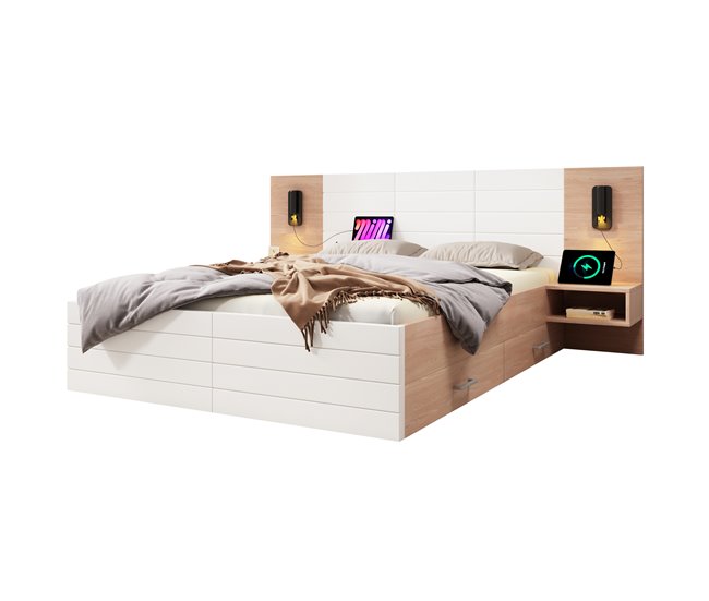 Camas de matrimonio 207x215 Blanco