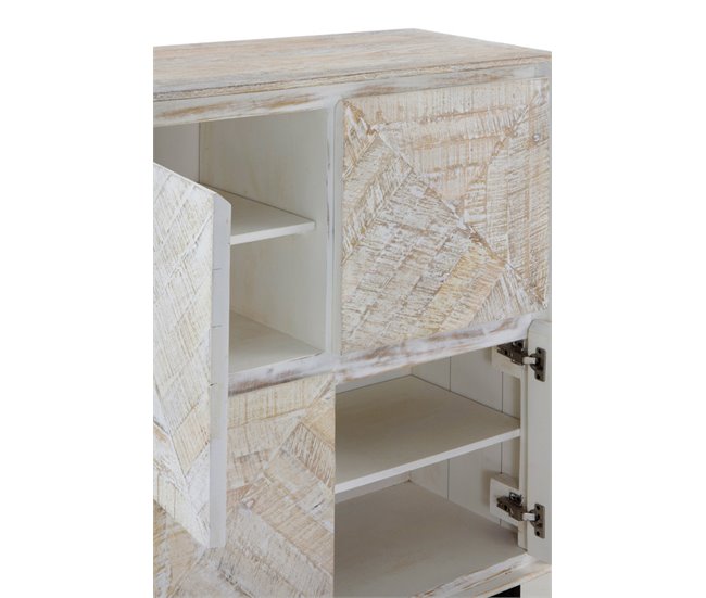 Aparador Alto 4 Puertas Blanco/ Beige