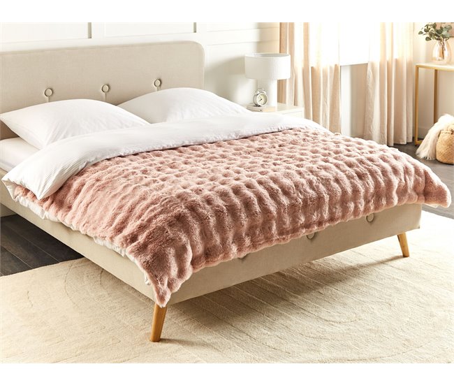 Beliani Manta SALKA Rosa Talco