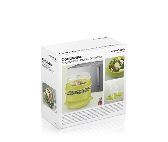 Vaporera Doble para Microondas IG814038 Verde