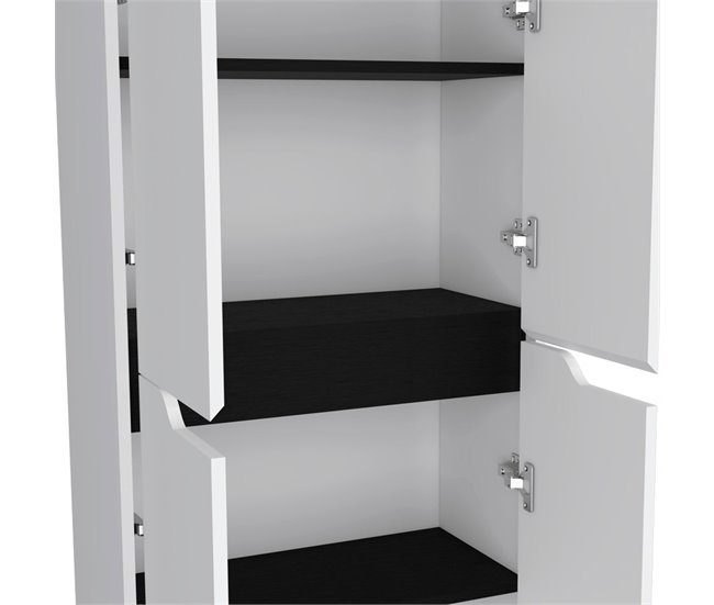 Alacena Herring en melamina con 4 puertas y 5 estantes Negro