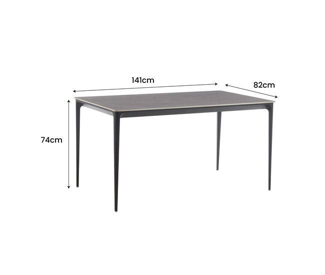 Set de comedor 1 mesa y 4 sillas gris STONE Gris