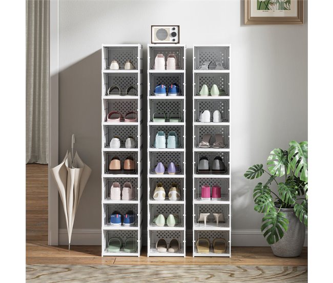 Cajas para Zapatos Plástico HOMCOM, hogar - muebles de recibidor Blanco
