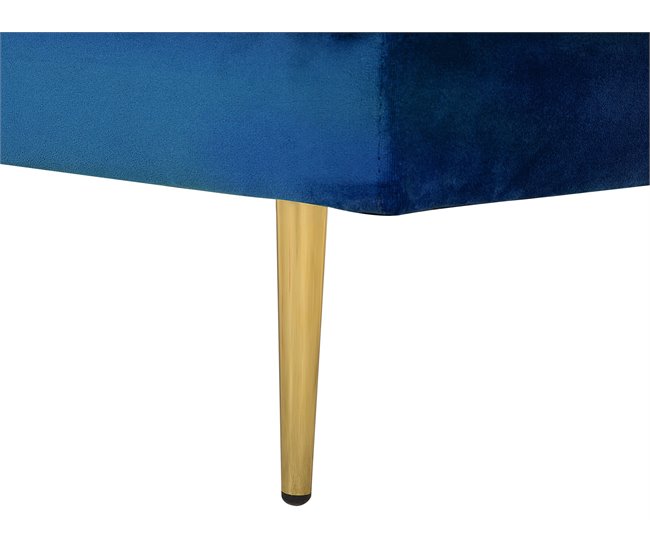 Beliani Chaise longue izquierdo Terciopelo MIRAMAS Azul Marino
