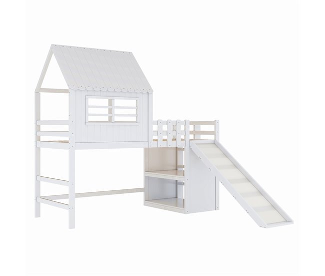 Cama alta para niños 219x208 Blanco