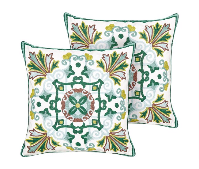 Beliani Cojín decorativo ELANITE Verde