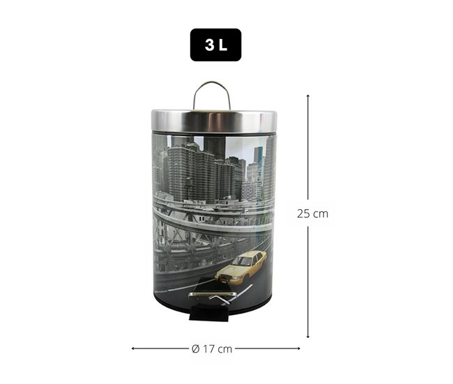 Cubo De Basura "New York" Gris