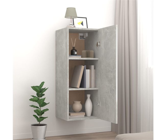 Armario de pared Cuby tirador con  estantes 34 Gris