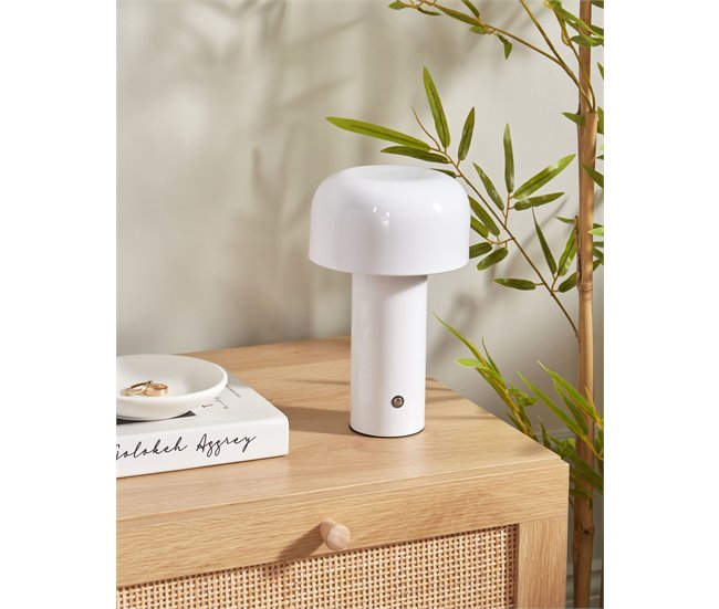 Beliani Lámpara de mesa BESOS Blanco