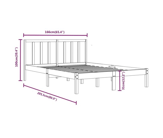 Estructura de cama 160x200 Blanco