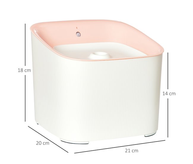 Fuente de Agua para Gatos ABS PawHut Rosa