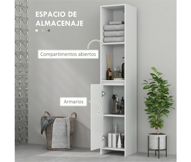 Armario de Baño MDF HOMCOM, hogar - baño Blanco