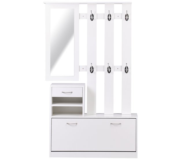 Conjunto Muebles de Entrada Tablero de partículas HOMCOM 90 Blanco