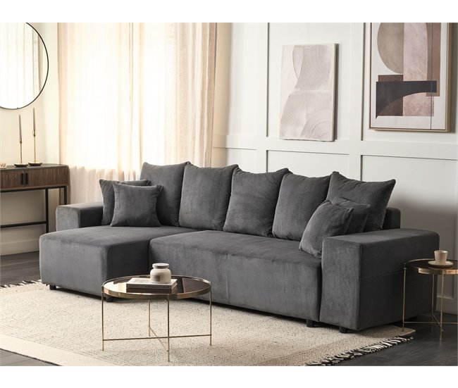 Beliani Sofá esquinero Pana LUSPA Beige