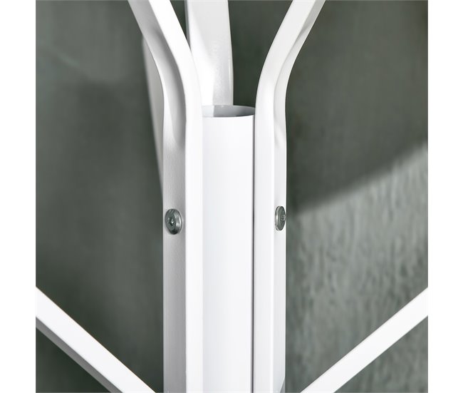 Perchero de Pie Metálico Metal, MDF HOMCOM Blanco