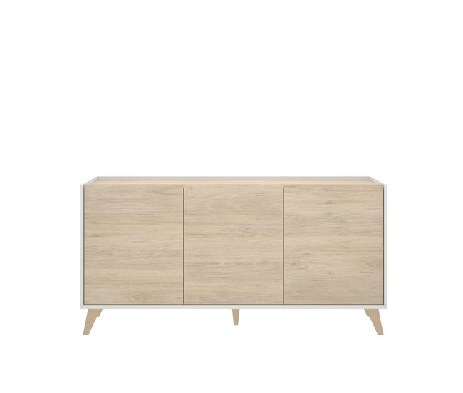 Aparador efecto madera 155 Blanco/ Madera