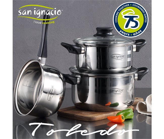 Batería de cocina 5 piezas Cromo