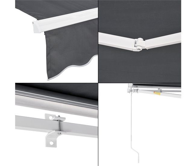 Toldo Articulado Bitonto Retráctil Manual 350x250 Gris Oscuro