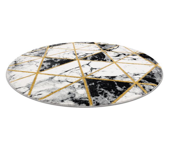 Alfombra EMERALD exclusivo 1020 circulo - glamour 160x160 Negro