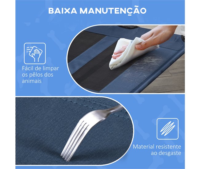 Cama Elevada para Perros Metal y Tela Oxford PawHut Azul