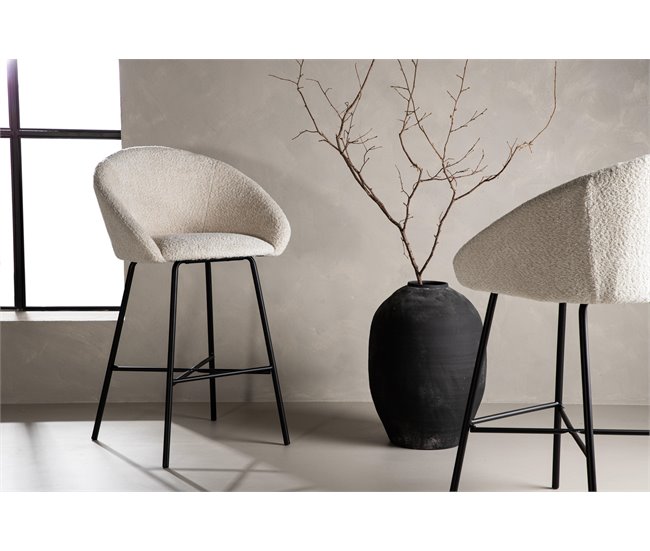 TABURETE ALTO VELVET Blanco